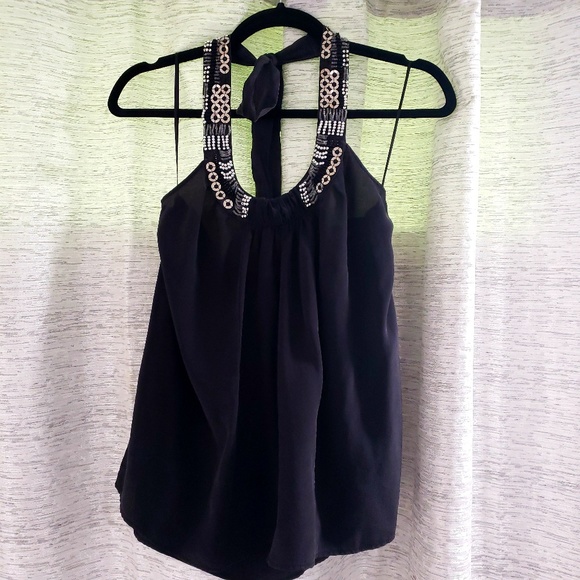 Express Tops - {Express} Black Silk Halter//Sz S//NWOT